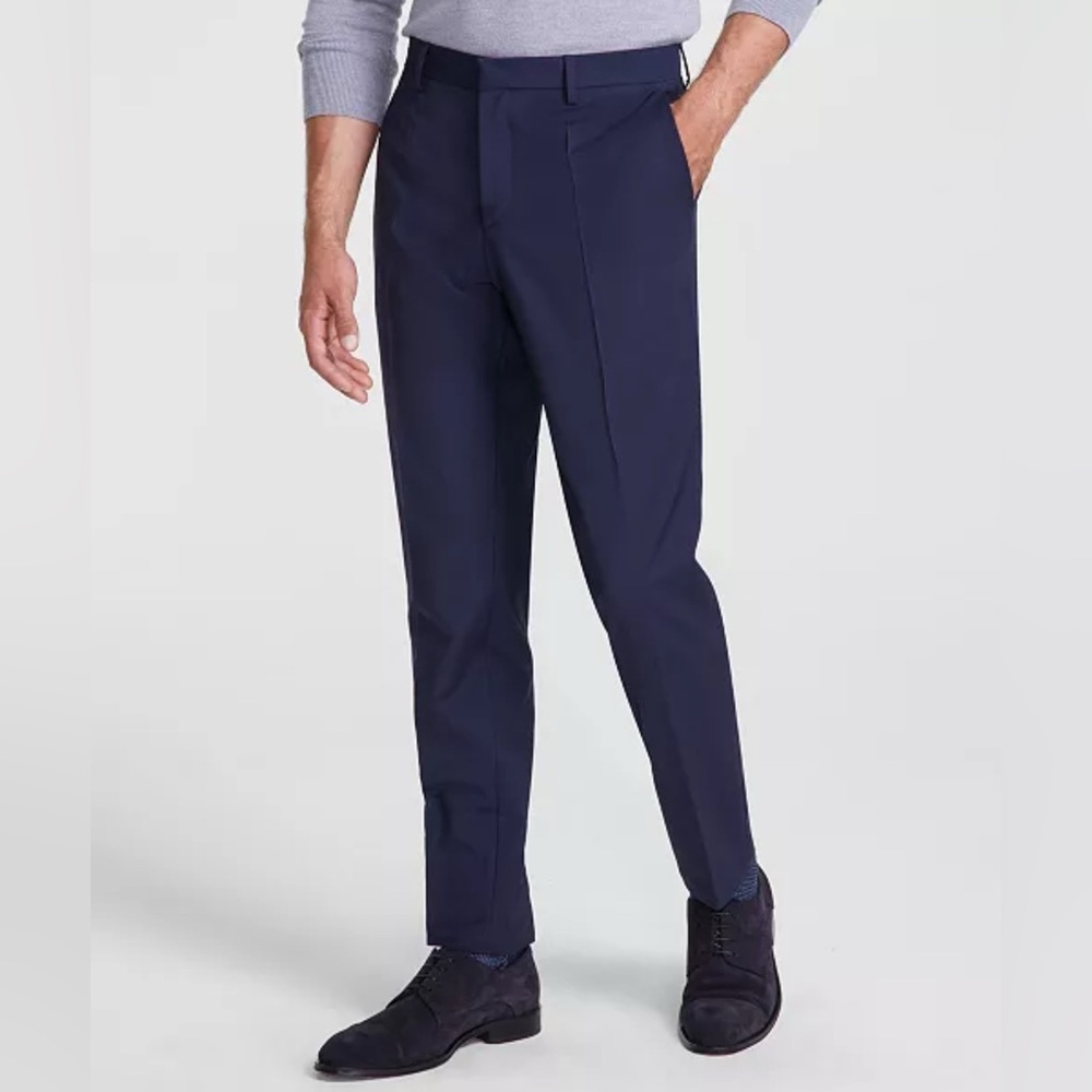 NWT HUGO by Hugo Boss Men's Slim-Fit Superflex Stretch Solid Suit Pants Navy